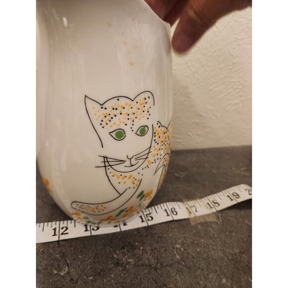 1980'S VINTAGE-Gloria Vanderbilt Cats Meow Taste Setter Sigma Ceramic Pitcher-7" - Picture 4 of 8